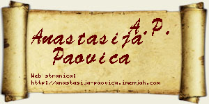 Anastasija Paovica vizit kartica